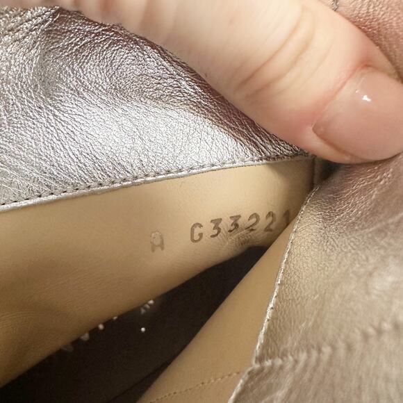 Chanel CC Sliver Glitter Ankle Boot Cap Toe Black Patent Bootie Milky Way Runway - Picture 10 of 16